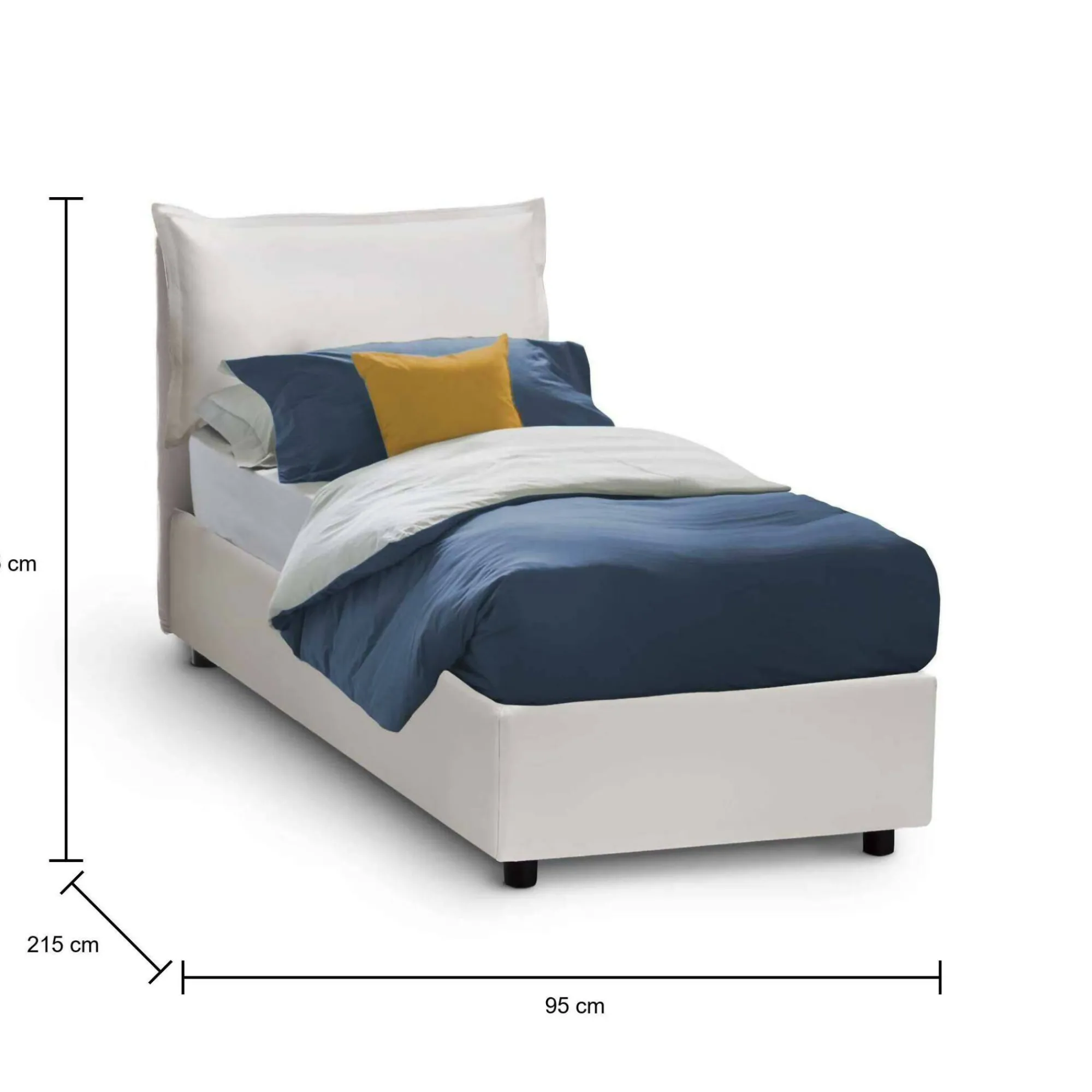 Letto singolo Perpetue, adatto per materasso Cm 80x200,<Dmora Best