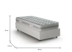Letto singolo Richilde, con materasso Cm 90x200 incluso,<Dmora Cheap