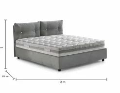 Letto singolo Sabazia, con materasso Cm 80x190 incluso,<Dmora Store