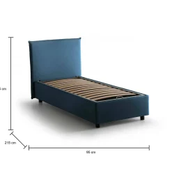 Letto singolo Shana, adatto per materasso Cm 80x200,<Dmora Hot