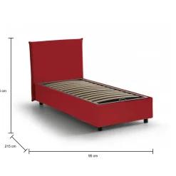 Letto singolo Shana, adatto per materasso Cm 80x200,<Dmora Best