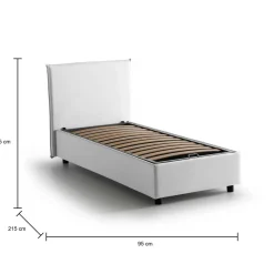 Letto singolo Shana, adatto per materasso Cm 80x200,<Dmora New