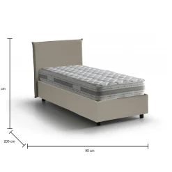 Letto singolo Tashkent, con materasso Cm 80x190 incluso,<Dmora Online