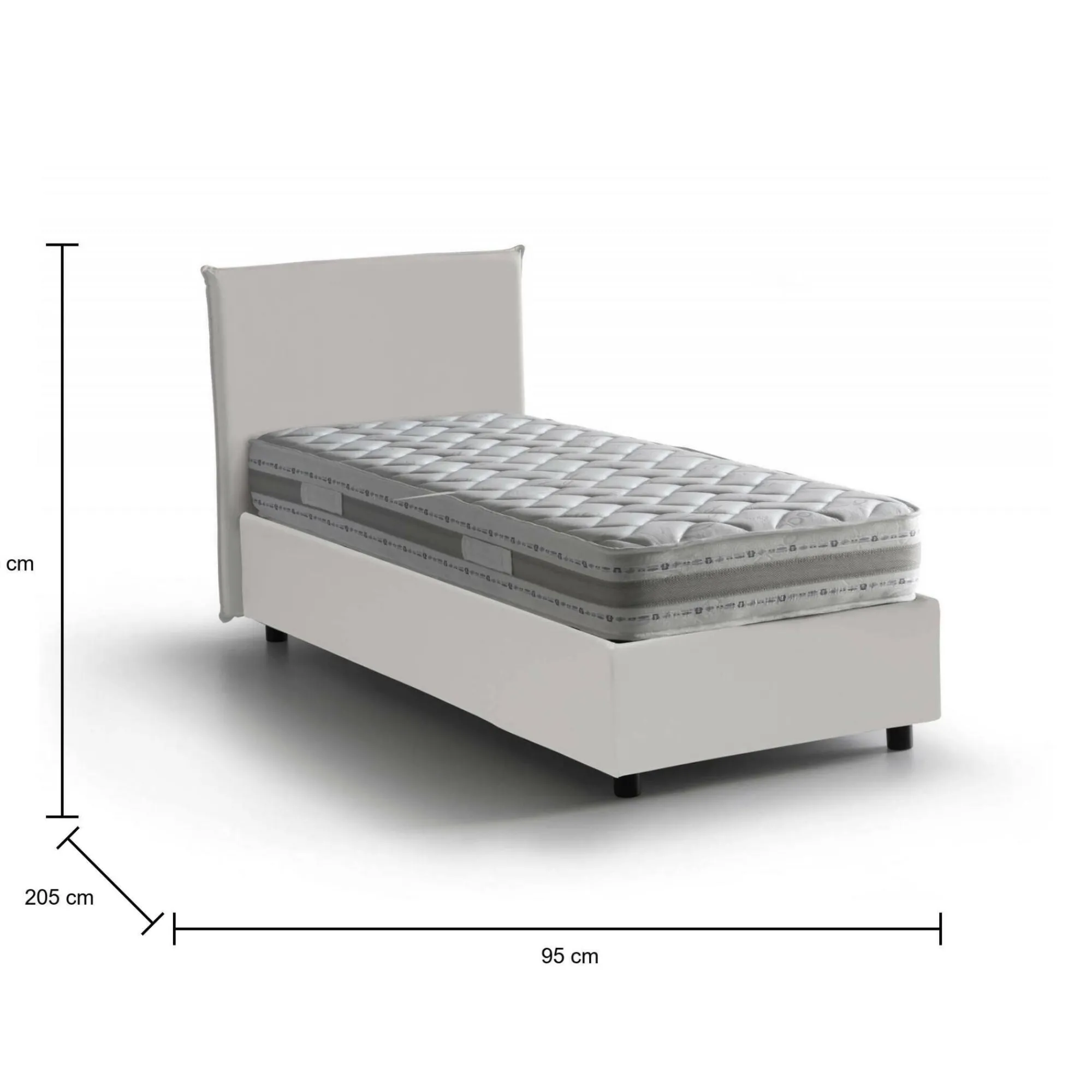 Letto singolo Tashkent, con materasso Cm 80x190 incluso,<Dmora Best Sale