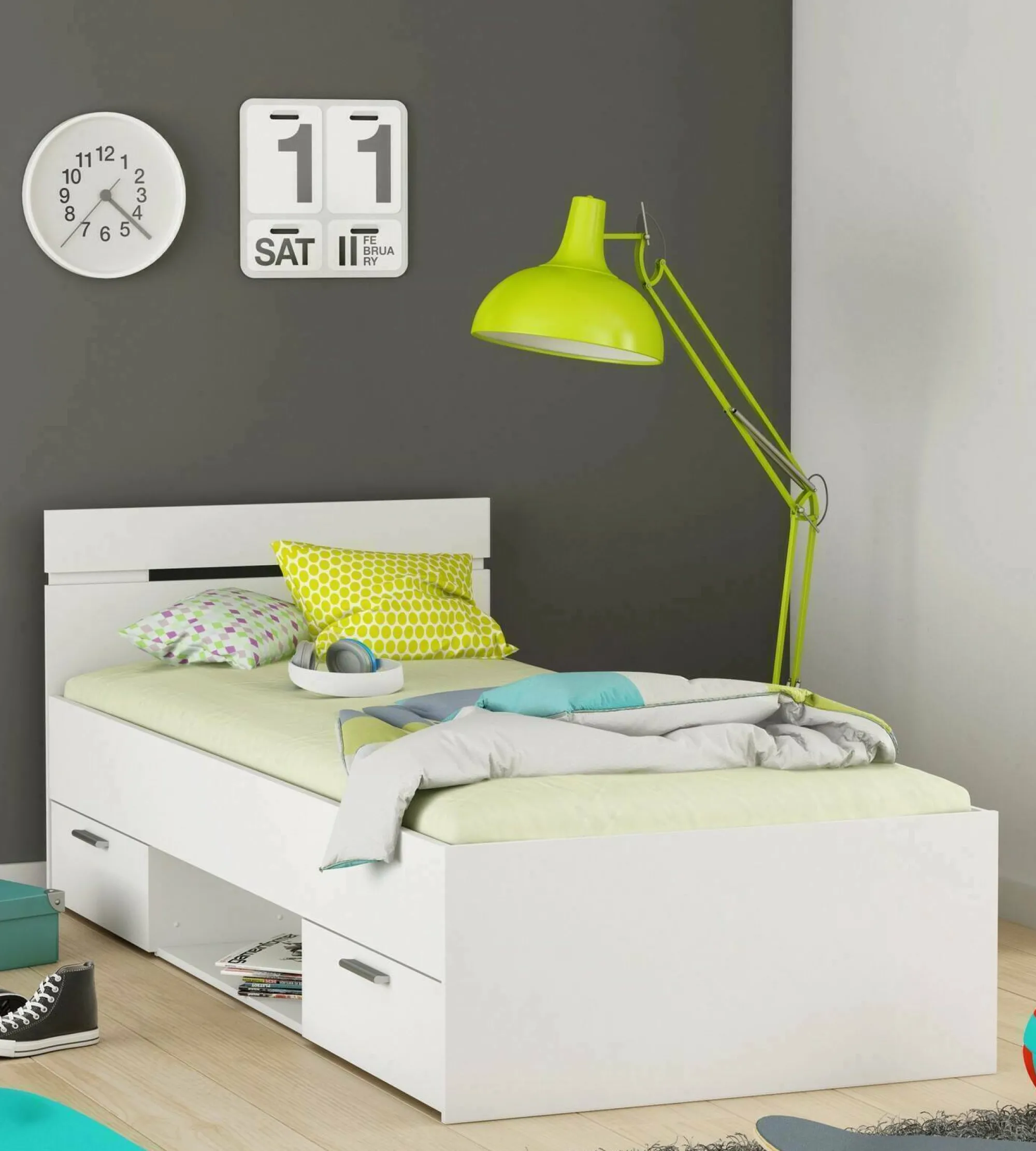 Letto singolo Zone, 200x90 h74 cm,<Dmora New