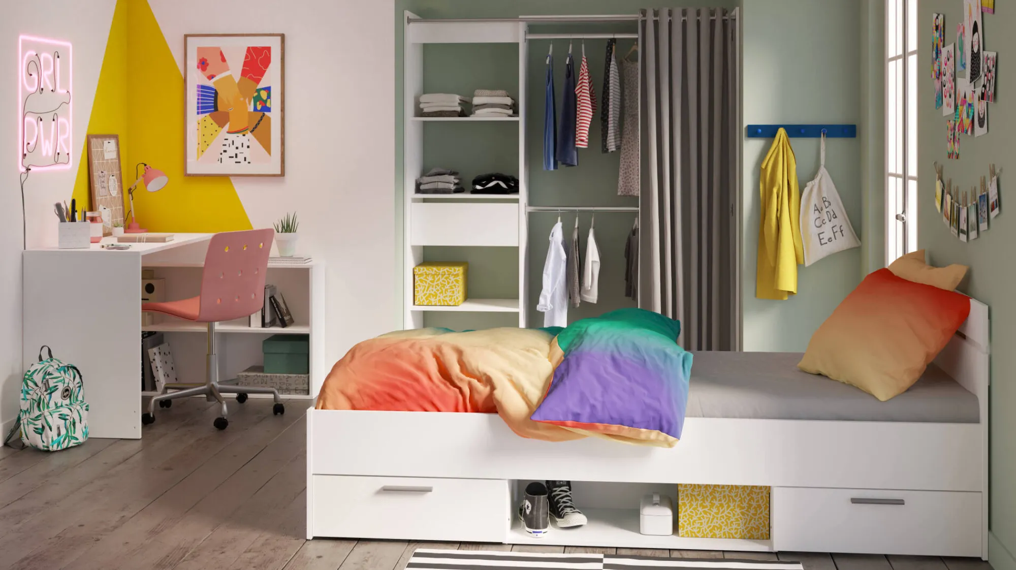 Letto singolo Zone, 200x90 h74 cm,<Dmora New