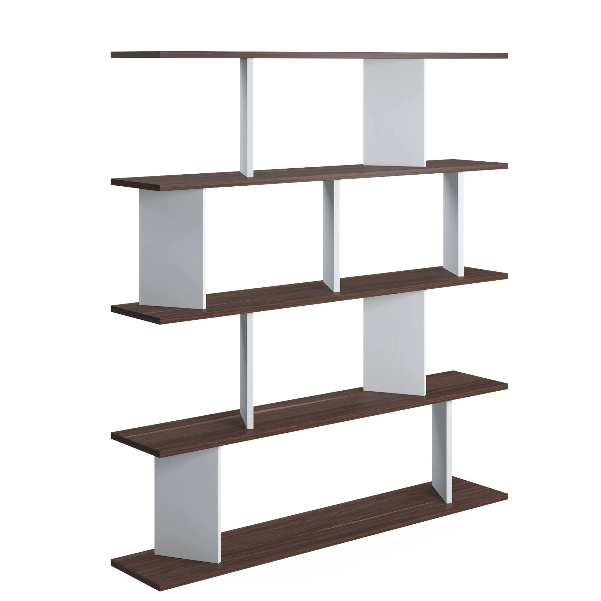 Libreria a quattro ripiani con divisori, cm 130 x 25 x 141, colore e quercia<Dmora Flash Sale