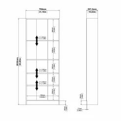 Libreria Abelarda, 79x27 h203 cm,<Dmora Cheap