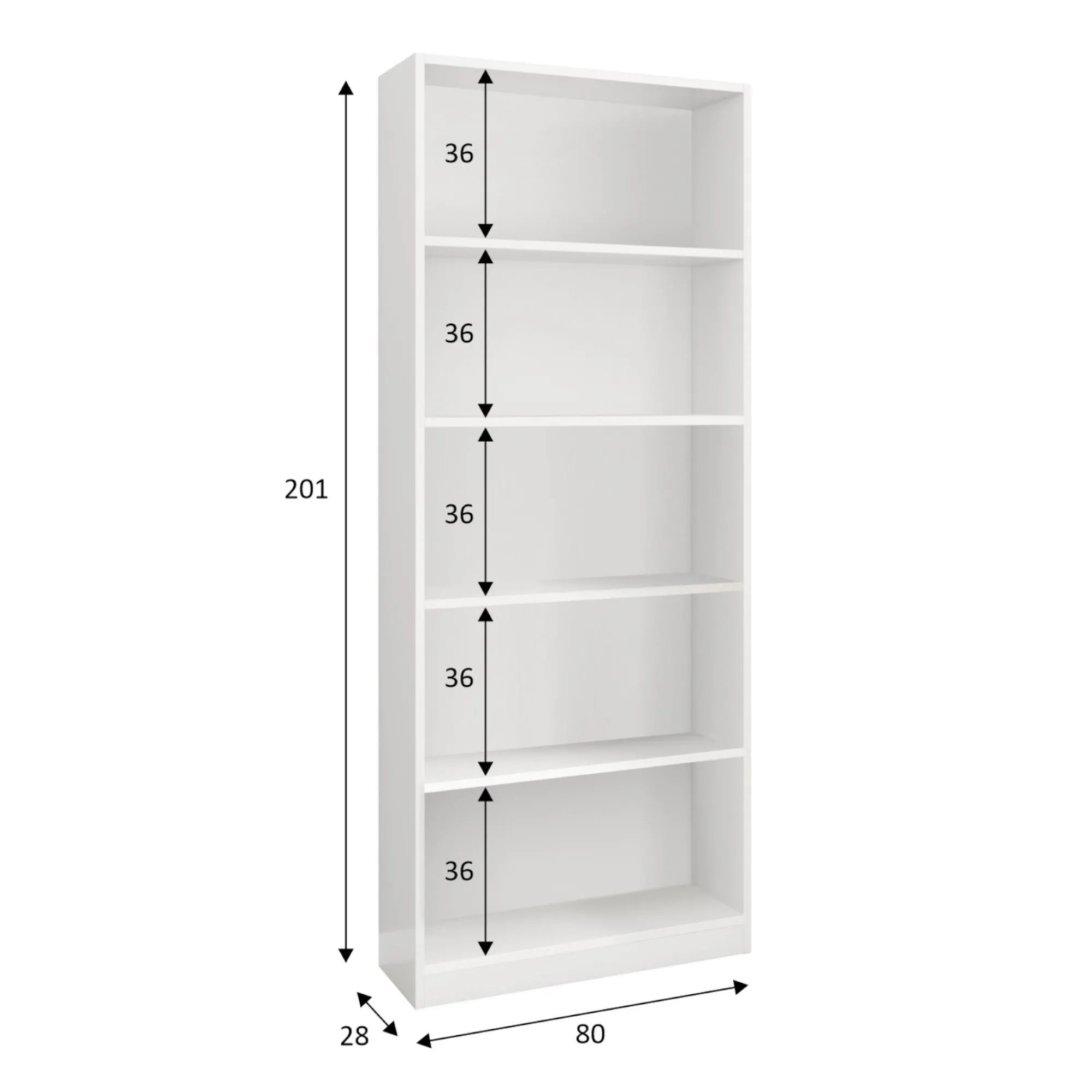 Libreria Abla, 80x28h201 cm,<Dmora Sale