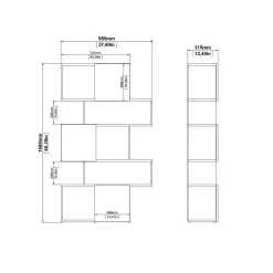Libreria Acetosella, 32x96 h166 cm, Rovere e Cemento<Dmora Fashion