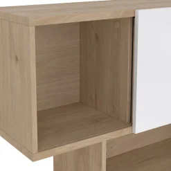 Libreria Acetosella, 32x96 h166 cm, Rovere e Bianco<Dmora Shop
