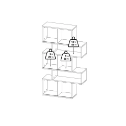 Libreria Acetosella, 32x96 h166 cm, Rovere e Bianco<Dmora Shop