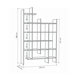 Libreria Achela, 122x26h188 cm,<Dmora Clearance