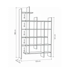 Libreria Achela, 122x26h188 cm,<Dmora Cheap