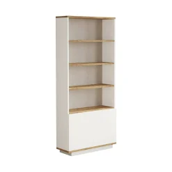 Libreria Achromic, 75x27h168 cm, Quercia e Bianco<Dmora New
