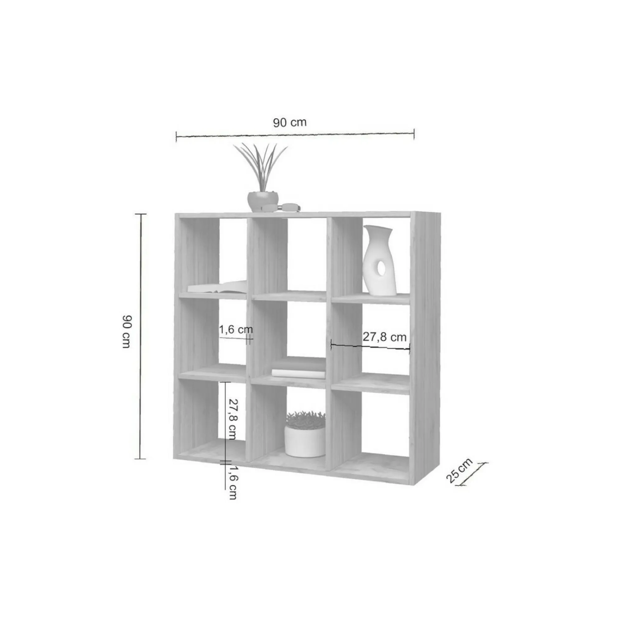 Libreria Acquaro, , cm 90x25h90<Dmora Online