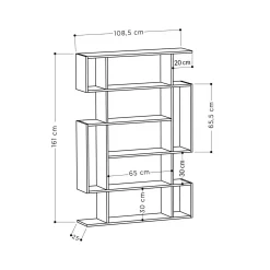 Libreria Agamermis, 110x26h161 cm, Quercia e Antracite<Dmora Flash Sale