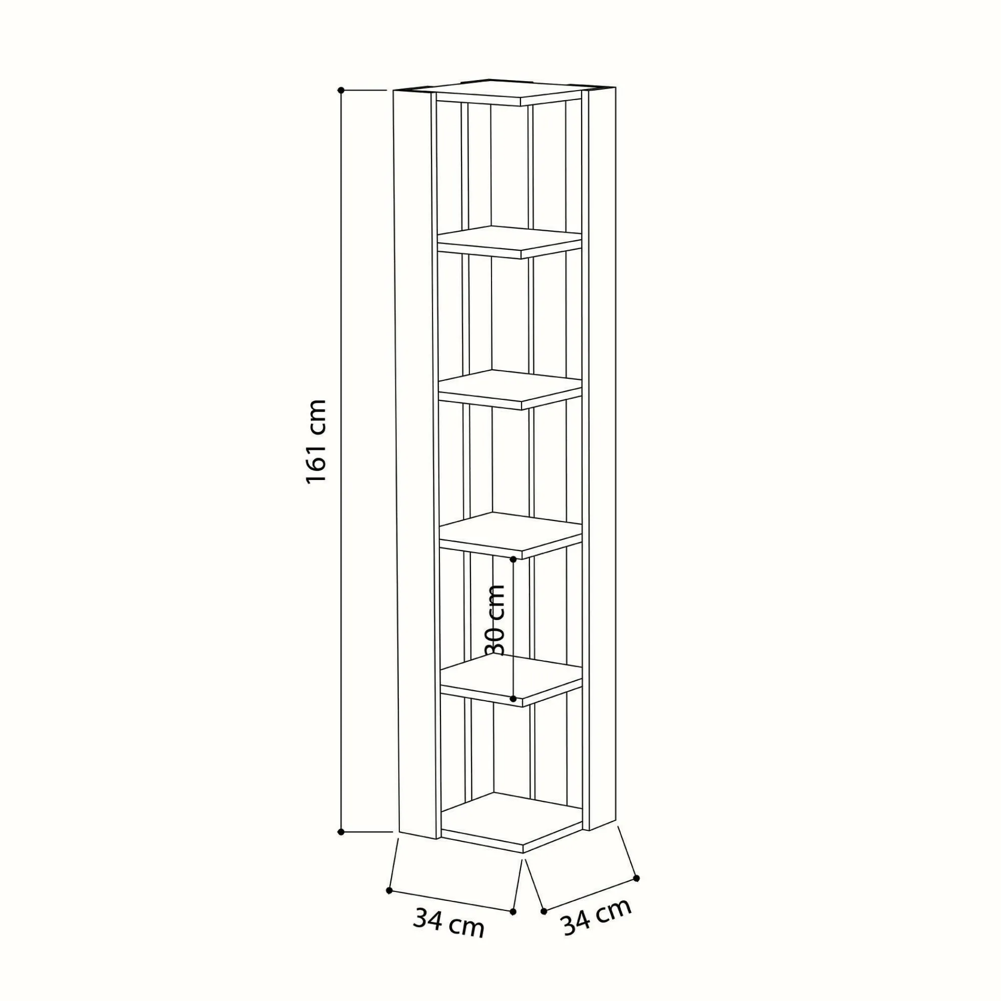 Libreria Akash, 34x34 h161 cm,<Dmora Best Sale
