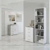 Libreria Allevien, 60x30h195 cm, Bianco e Cemento<Dmora Cheap