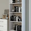 Libreria Allevien, 60x30h195 cm, Bianco e Rovere<Dmora Sale