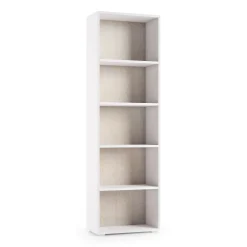 Libreria Allevien, 60x30h195 cm, Bianco e Rovere<Dmora Sale