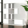 Libreria Allison, 145x29h145 cm, Bianco e Cemento<Dmora Clearance
