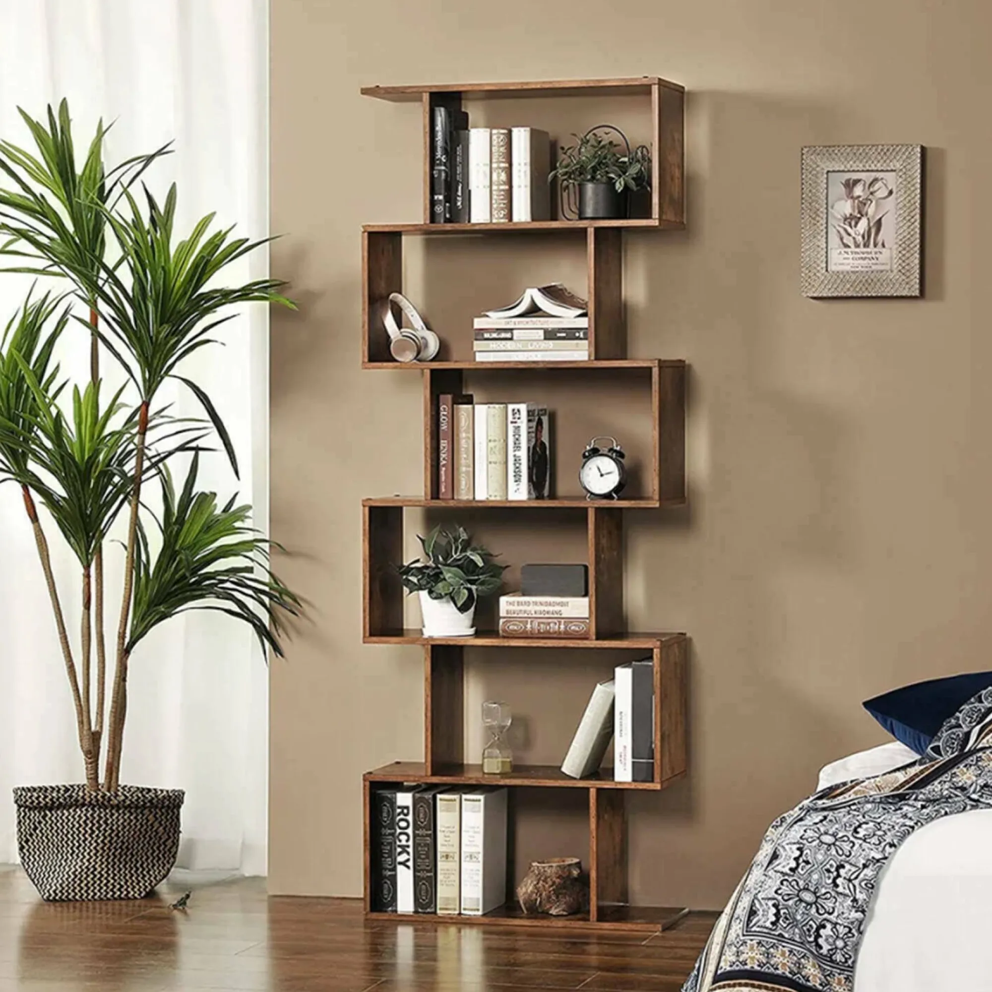 Libreria Alowha, cm 80x25h192,<Dmora Outlet