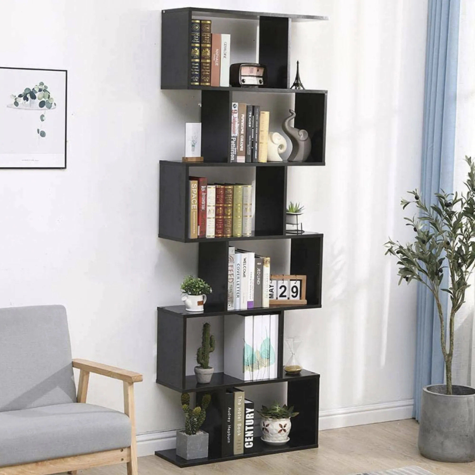Libreria Alowha, cm 80x25h192,<Dmora Cheap