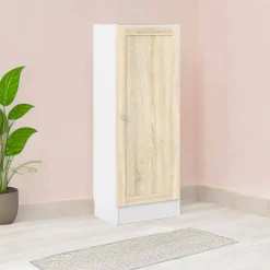 Libreria Amedee, 28x41 h107 cm, Bianco e Quercia<Dmora Shop