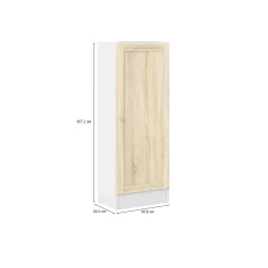Libreria Amedee, 28x41 h107 cm, Bianco e Quercia<Dmora Shop