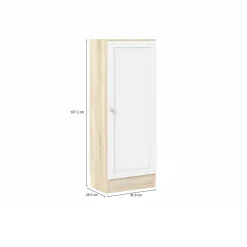 Libreria Amedee, 28x41 h107 cm, Quercia e Bianco<Dmora Best Sale