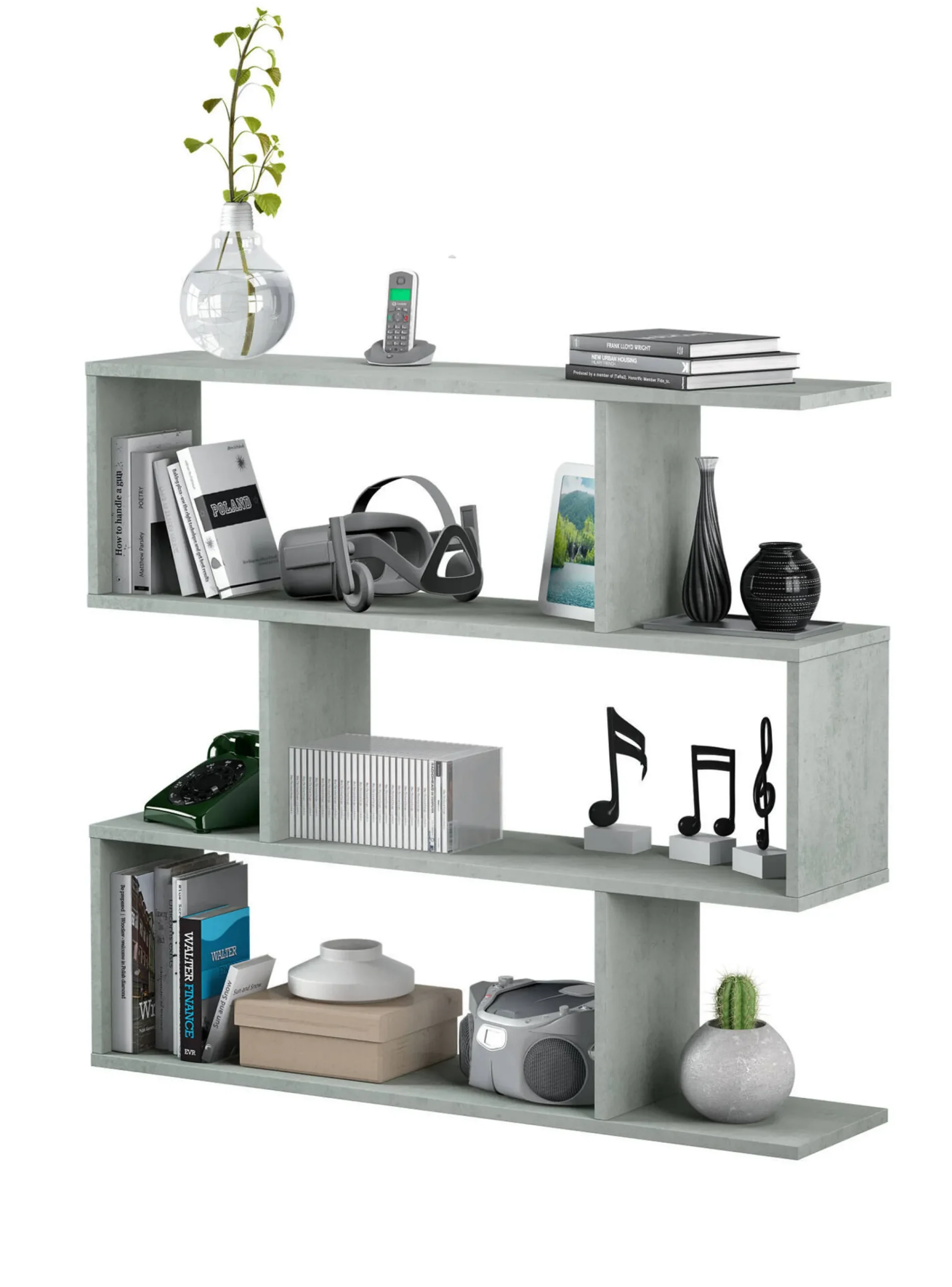 Libreria Amerigo, 110x24h97 cm, Grigio<Dmora Fashion