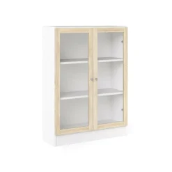 Libreria Amphan, 28x79 h107 cm, Bianco e Quercia<Dmora Best