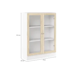 Libreria Amphan, 28x79 h107 cm, Bianco e Quercia<Dmora Best