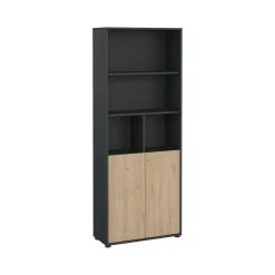 Libreria Arancio, 34x80 h205 cm, Rovere e Grigio<Dmora Best Sale