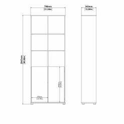 Libreria Arancio, 34x80 h205 cm, Rovere e Bianco<Dmora Best