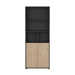 Libreria Arancio, 34x80 h205 cm, Rovere e Grigio<Dmora Best Sale
