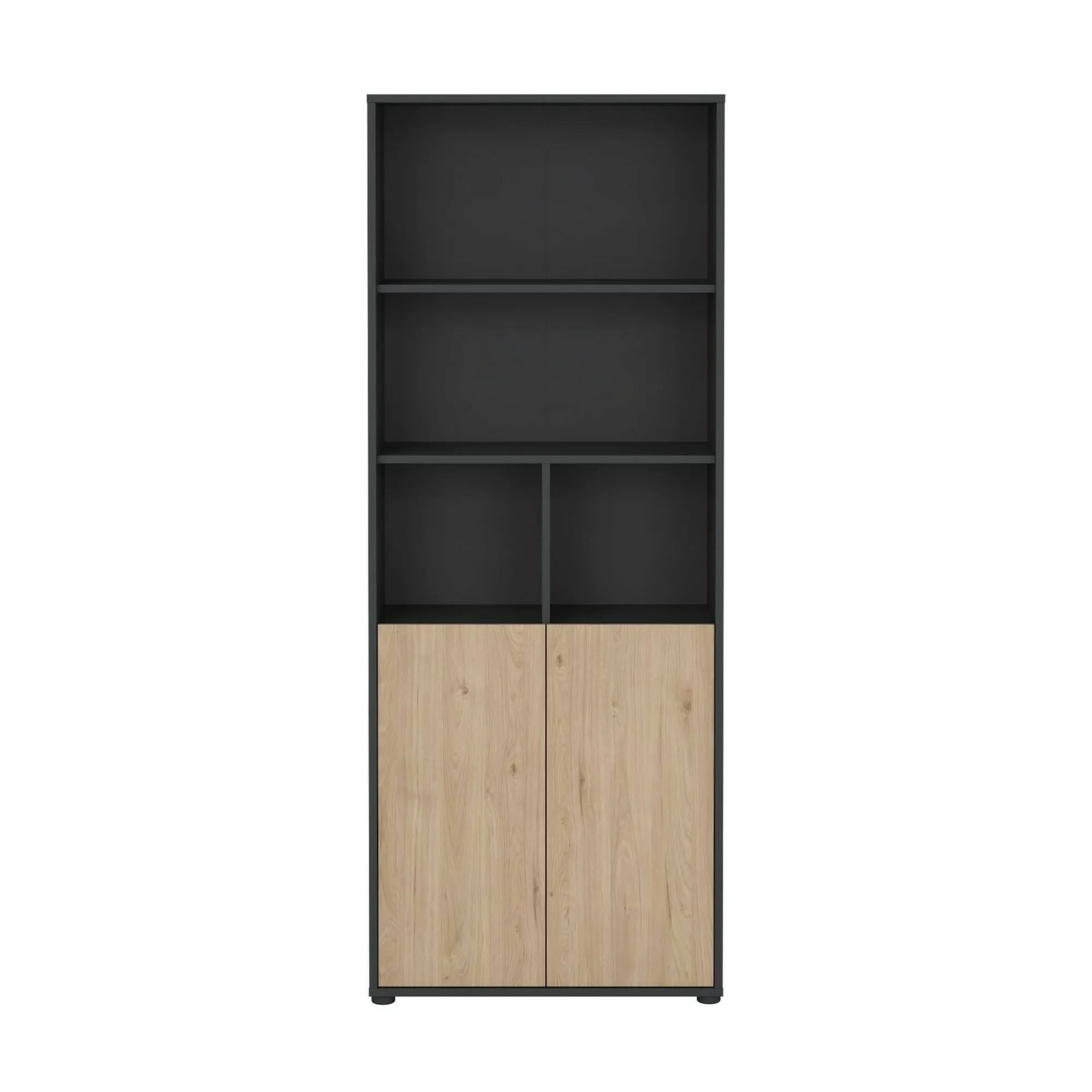 Libreria Arancio, 34x80 h205 cm, Rovere e Grigio<Dmora Best Sale