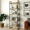 Libreria Arbus, 58x30h175 cm, Quercia e Nero<Dmora Best