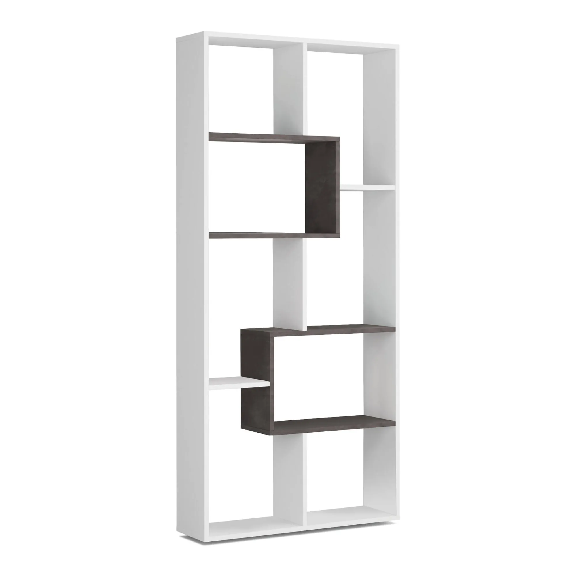 Libreria Arconnor, 80x25h180 cm, Bianco e Ossido<Dmora Flash Sale