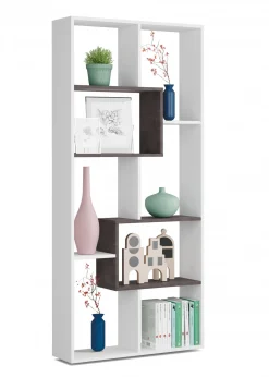 Libreria Arconnor, 80x25h180 cm, Bianco e Ossido<Dmora Flash Sale