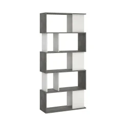 Libreria Arg, 80x30 h175 cm, Cemento e Bianco<Dmora Flash Sale