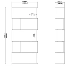 Libreria Arg, 80x30 h175 cm, Cemento e Bianco<Dmora Flash Sale