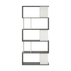 Libreria Arg, 80x30 h175 cm, Cemento e Bianco<Dmora Flash Sale