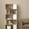 Libreria Arg, 80x30 h174 cm, Rovere e Bianco<Dmora Flash Sale