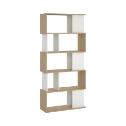 Libreria Arg, 80x30 h174 cm, Rovere e Bianco<Dmora Flash Sale