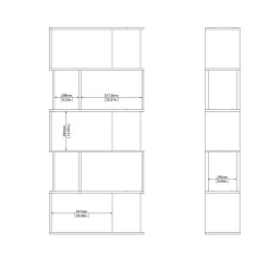 Libreria Arg, 80x30 h174 cm, Rovere e Bianco<Dmora Flash Sale