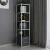 Libreria Arsim, 39x39h169 cm, Bianco e Antracite<Dmora Clearance