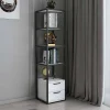 Libreria Arsim, 39x39h169 cm, Bianco e Nero<Dmora Best Sale