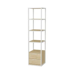 Libreria Arsim, 39x39h169 cm, Bianco e Rovere<Dmora Best
